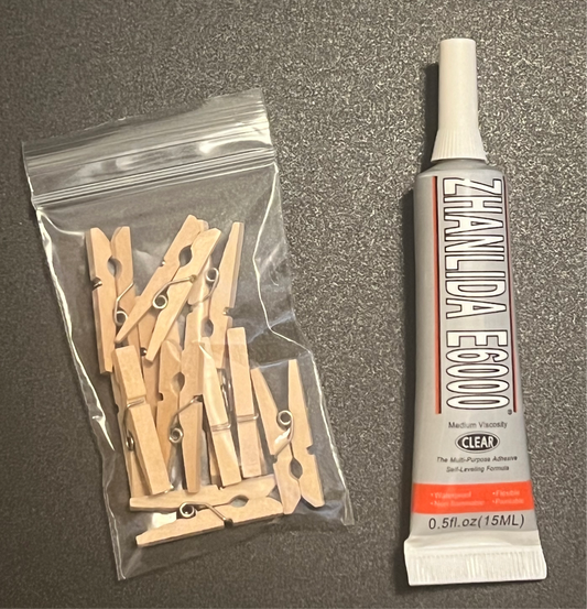 Glue and clothespins